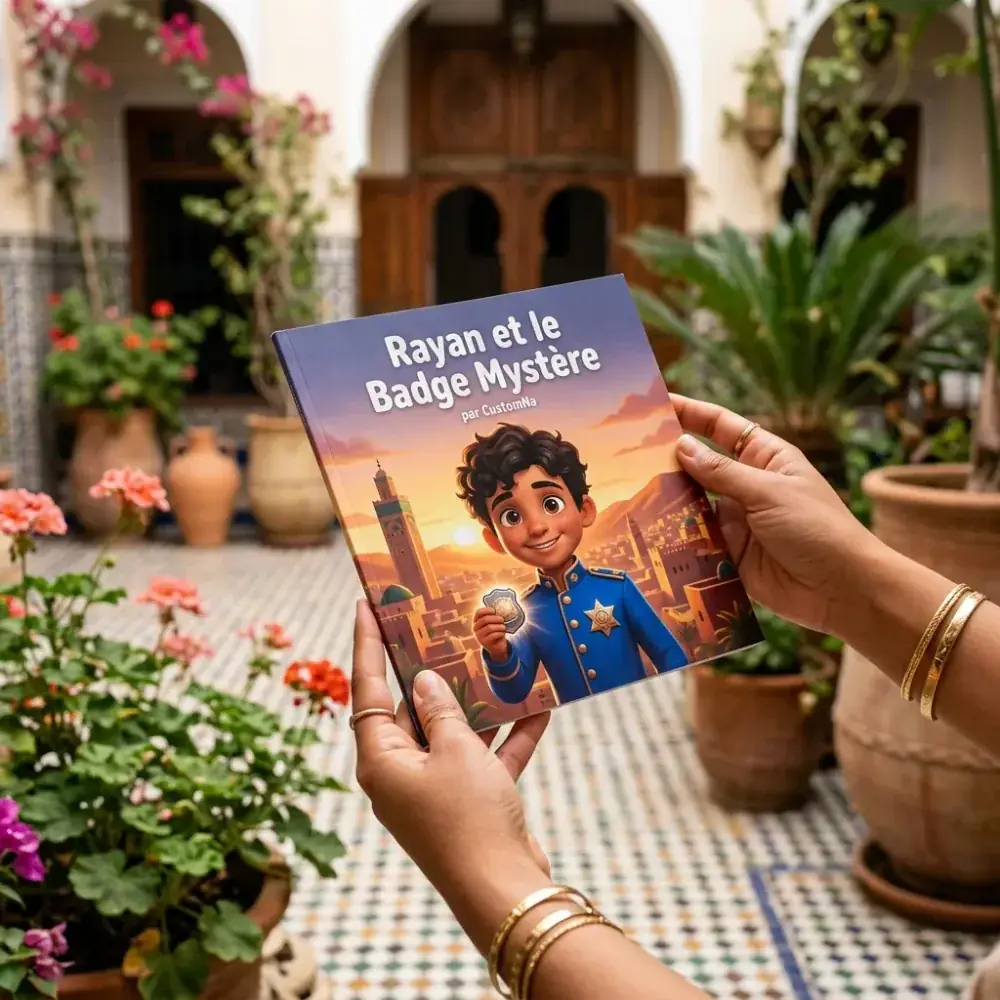 Livre personnalisé CustomNa « Rayan » tenu en main